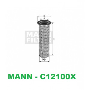 Filtru Aer Secundar Mann-Filter C 12 100 x - Renault Trucks, Fiat, Fiat-Agri