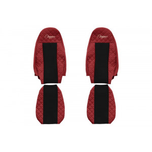 Set Huse Scaun Pentru Camion Volvo FM, FH, Piele Ecologica Rosu, F-Core 2003-