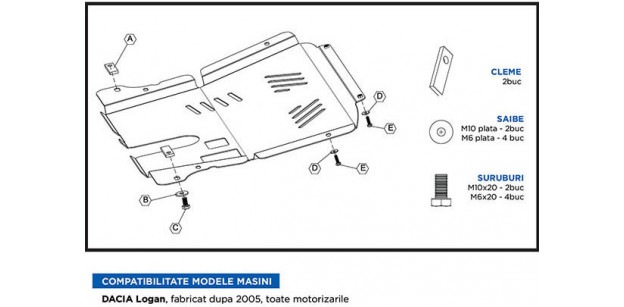 Scut Motor Metalic Dacia Logan