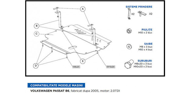 Scut Motor Metalic VW Passat B6