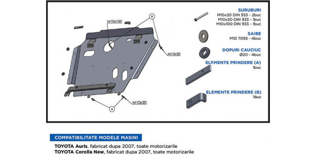 Scut Motor Metalic Toyota Corolla 07'-