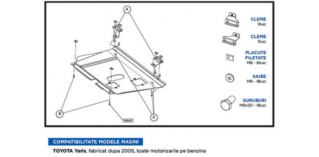 Scut Motor Metalic Toyota Yaris