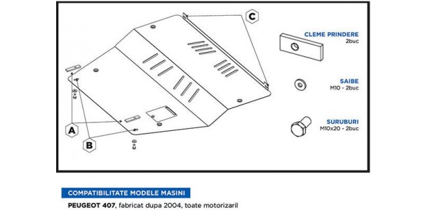 Scut Motor Metalic Peugeot 407