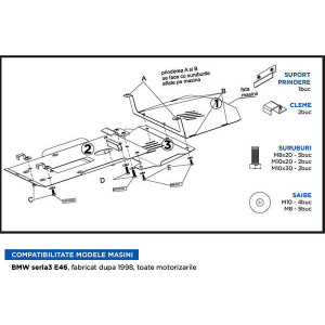 Scut Motor Metalic BMW seria 3 E46