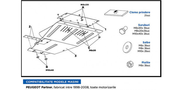 Scut Motor Metalic Peugeot 306 Partner