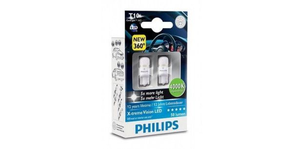 Set de 2 becuri cu LED W5W 12V 1W W2,1x9,5d Philips