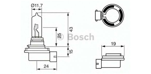 Bec H9 12V 65W PGJ 19-5 Bosch