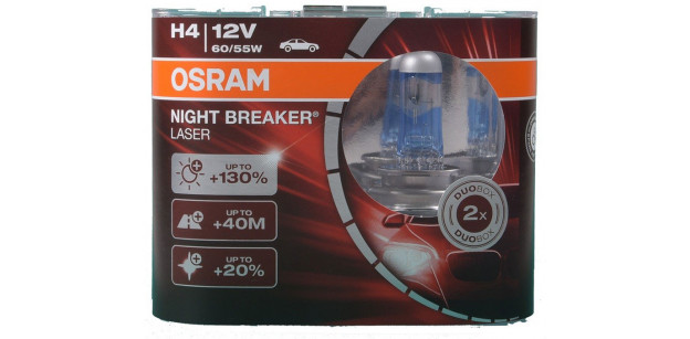 Set 2 becuri H4 12V 60/55W P43t Osram Night Breaker Laser