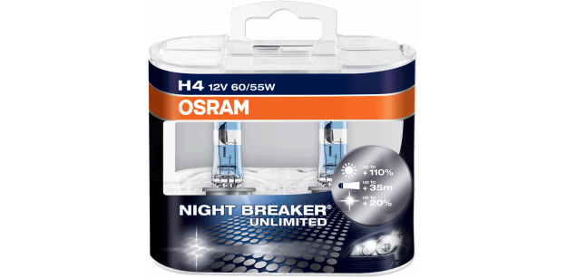 Set 2 becuri H4 12V 60/55W P43t Osram Night Breaker Unlimited