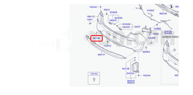 Capac Bara Spate Hyundai Kia Original 86688G4000