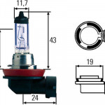 Bec H8 12V 35W PGJ 19-1 BLUE Light Hella