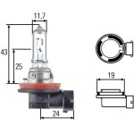 Bec H11 12V 55W Blue Light Hella