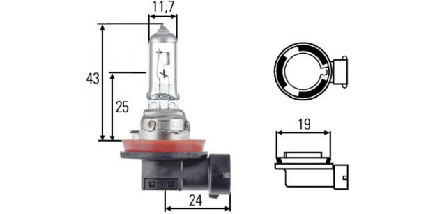 Bec H11 12V 55W Blue Light Hella