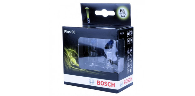 BOSCH Set de 2 becuri H1 12V 55W P14,5s PLUS 90