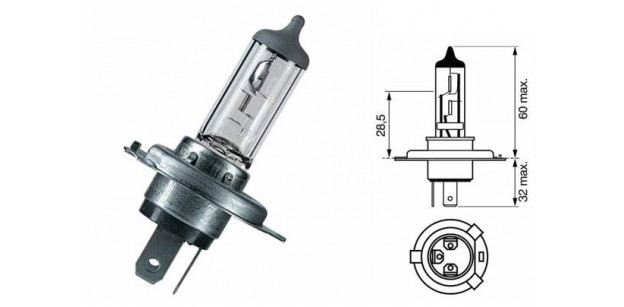 Bec H4 12V 60/55W P43t BOSCH