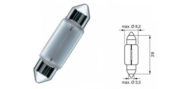 Bec SV7 12V 3W 8,2/28mm BOSCH