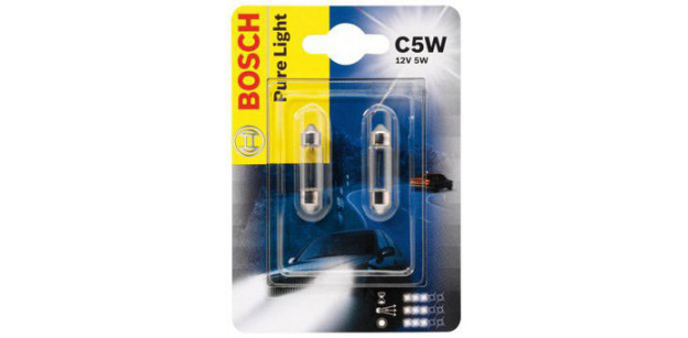 Set de 2 becuri SV8,5 12V 5W 11/35mm C5W (BLISTER) BOSCH