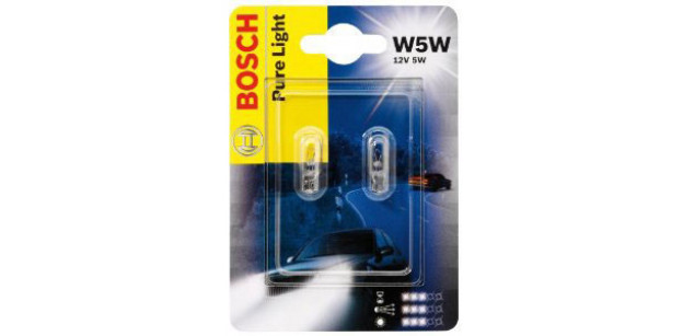 Set de 2 becuri W5W 12V 5W W2,1X9,5d (BLISTER) BOSCH