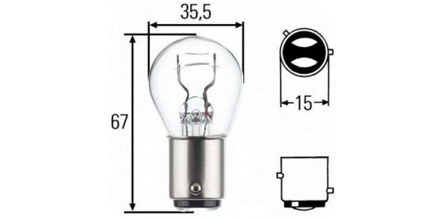 Bec P21/4W 12V 21/4W BAZ15d HELLA