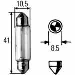 Bec SV8,5 12V 18W 15,5/41mm HELLA