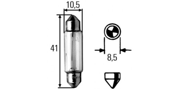 Bec SV8,5 12V 18W 15,5/41mm HELLA