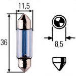 Bec SV8,5 12V 5W 11/35mm C5W HELLA