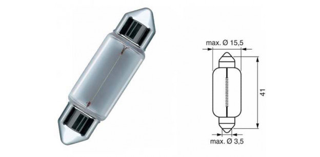 Bec SV8,5 12V 15W 15,5/41mm HELLA