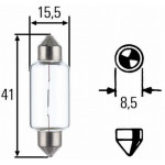 Bec SV8,5 12V 21W 15,5/41mm HELLA