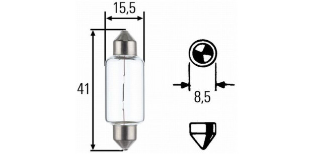 Bec SV8,5 12V 21W 15,5/41mm HELLA