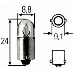 Bec T2W 12V 2W BA9s HELLA