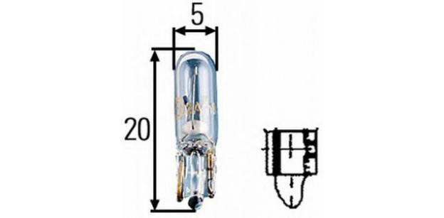 Bec W1,2W 12V 1,2W W2x4,6d HELLA