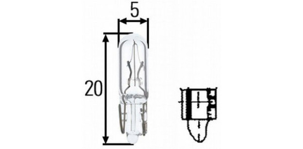 Bec W2,3W 12V 2,3W W2x4,6d HELLA