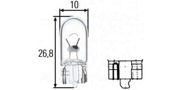 Bec W5W 12V 5W W2,1x9,5d HELLA