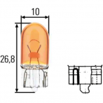 Bec WY5W 12V 5W W2,1x9,5d galben HELLA