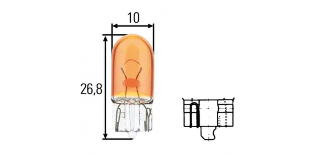 Bec WY5W 12V 5W W2,1x9,5d galben HELLA