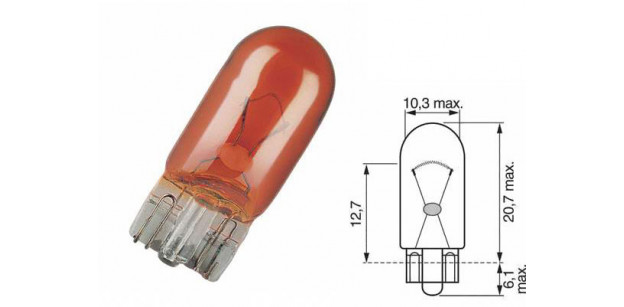 Bec WY5W 12V 5W W2,1x9,5d galben NARVA