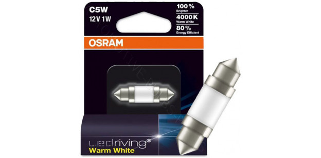 Bec cu LED SV8,5 12V 1W 11/35mm C5W WARM WHITE OSRAM