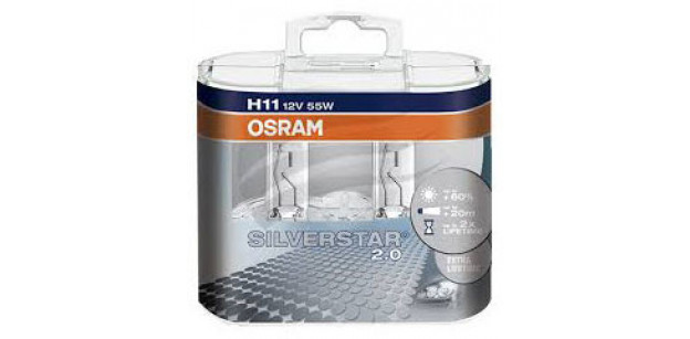 Set de 2 becuri H11 12V 55W PGJ19-2 SILVERSTAR OSRAM