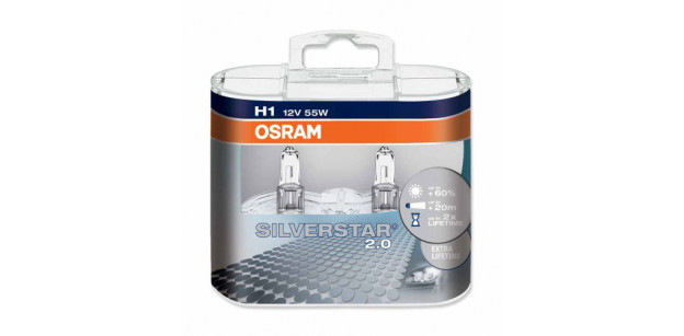 OSRAM Set de 2 becuri H1 12V 55W P14,5s SILVERSTAR