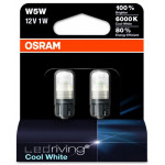 Set de 2 becuri cu LED W5W 12V 1W W2,1x9,5d COOL WHITE OSRAM