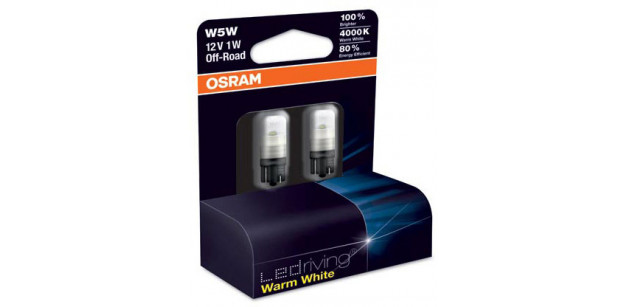 Set de 2 becuri cu LED W5W 12V 1W W2,1x9,5d WARM WHITE OSRAM