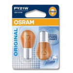 Set de 2 becuri PY21W 12V 21W BAU15s galben (BLISTER) OSRAM