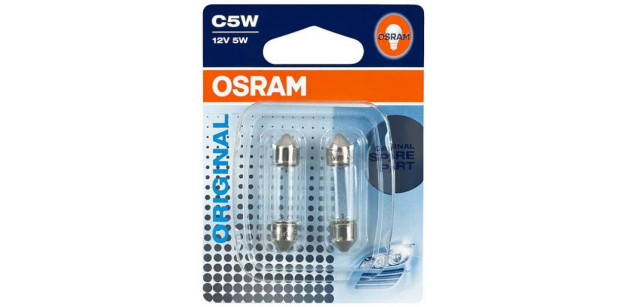 Set de 2 becuri SV8,5 12V 5W 11/35mm C5W (BLISTER) OSRAM