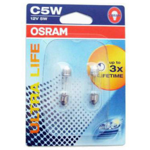 Set de 2 becuri SV8,5 C5W 11/35mm ULTRA LIFE (BLISTER) OSRAM