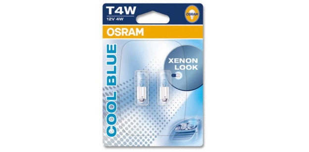 Set de 2 becuri T4W 12V 4W BA9s COOL BLUE (BLISTER) OSRAM