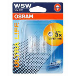 Set se 2 becuri W5W 5W W2,1x9,5d 12V ULTRA LIFE (BLISTER)  OSRAM