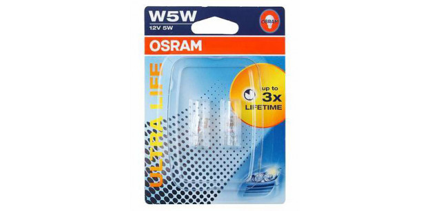 Set se 2 becuri W5W 5W W2,1x9,5d 12V ULTRA LIFE (BLISTER)  OSRAM