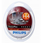 PHILIPS Set de 2 becuri H4 12V 60/55W P43t VISION PLUS