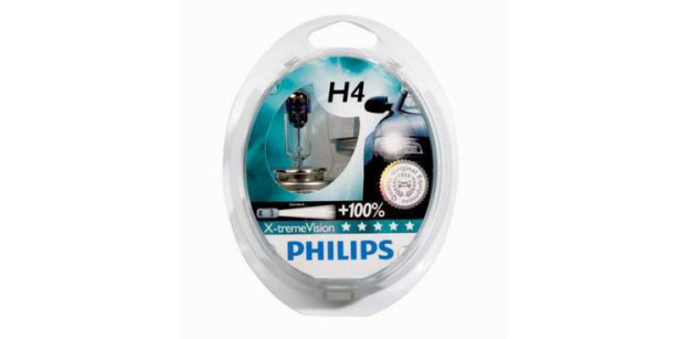 PHILIPS Set de 2 becuri H4 12V 60/55W P43t X-TREME VISION