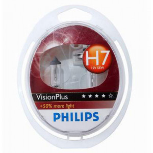 Set de 2 becuri H7 12V 55W PX26d VISION PLUS PHILIPS